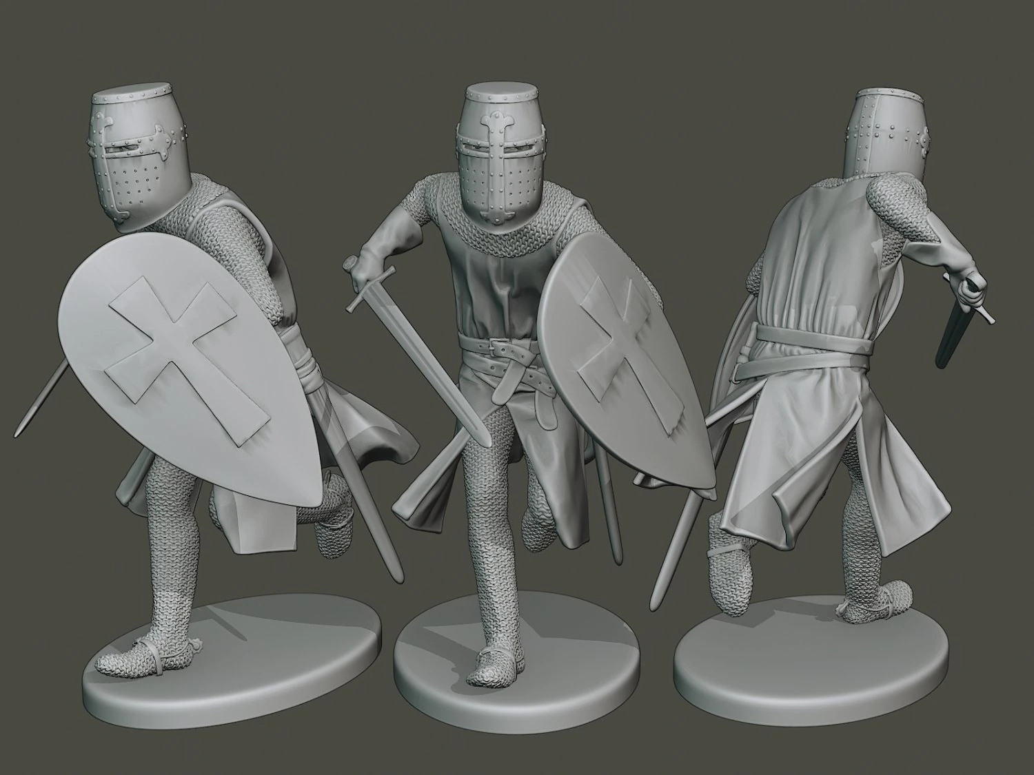 knight templar action2 t1 3D Print Model .c4d .max .obj .3ds .fbx .stl .blend