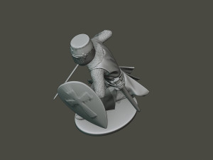 knight templar action2 t1 3D Принт Модель