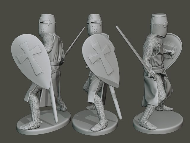 knight templar action3 t1 3D Принт Модель .c4d .max .obj .3ds .fbx .stl .blend 