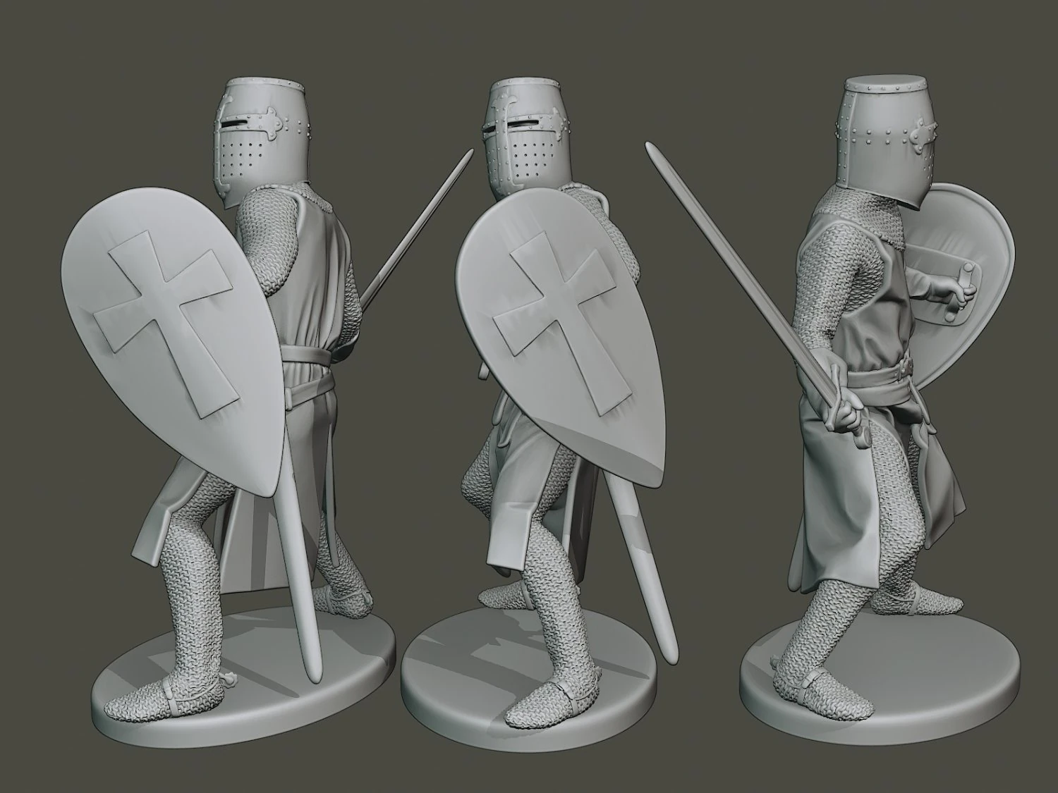 knight templar action3 t1 3D Print Model .c4d .max .obj .3ds .fbx .stl .blend 