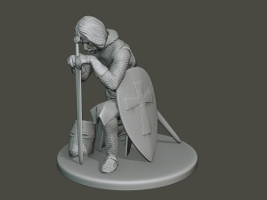 knight templar praying t1 Model do druku 3D