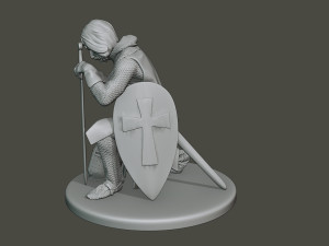 knight templar praying t1 Model do druku 3D