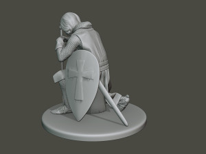knight templar praying t1 Model do druku 3D