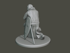 knight templar praying t1 Model do druku 3D
