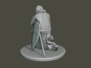 knight templar praying t1 3D Print Model