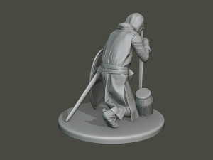 knight templar praying t1 Model do druku 3D