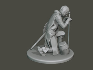 knight templar praying t1 Model do druku 3D