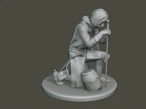 knight templar praying t1 3D Print Model