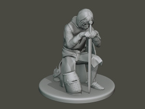 knight templar praying t1 Model do druku 3D