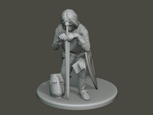 knight templar praying t1 Model do druku 3D