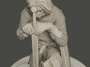 knight templar praying t1 Model do druku 3D