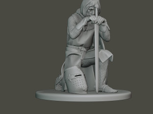 knight templar praying t1 Model do druku 3D