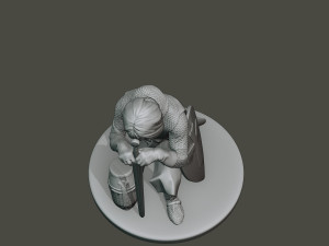 knight templar praying t1 Model do druku 3D