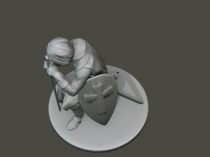 knight templar praying t1 Model do druku 3D
