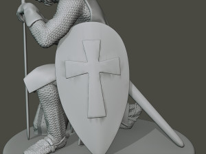 knight templar praying t1 Model do druku 3D