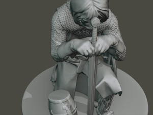 knight templar praying t1 Model do druku 3D
