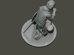 knight templar praying t1 Model do druku 3D
