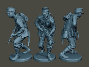 german soldiers ww2 bundle pack 1 3D Baskı Modeli