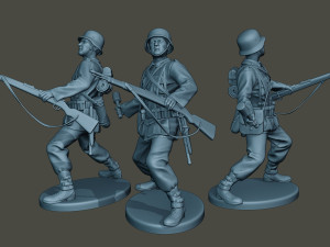 german soldiers ww2 bundle pack 1 3D Baskı Modeli