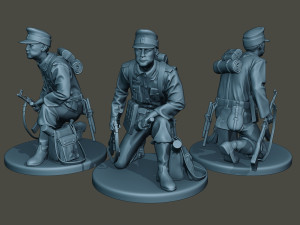 german soldiers ww2 bundle pack 1 3D Baskı Modeli