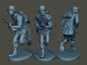 german soldiers ww2 bundle pack 1 3D Baskı Modeli