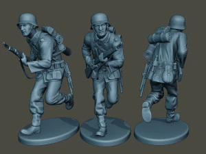 pacote de soldados alem&atilde;es ww2 1 Modelo de Impressão 3D