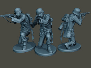 german soldiers ww2 bundle pack 1 3D Baskı Modeli