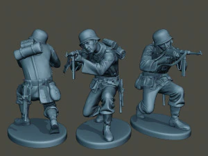 pacote de soldados alem&atilde;es ww2 1 Modelo de Impressão 3D