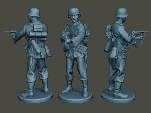 pacote de soldados alem&atilde;es ww2 1 Modelo de Impressão 3D