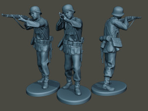 german soldiers ww2 bundle pack 1 3D Baskı Modeli