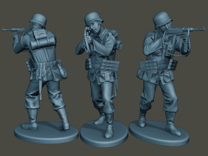 german soldiers ww2 bundle pack 1 3D Baskı Modeli