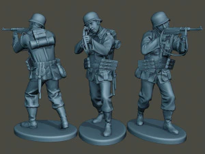 pacote de soldados alem&atilde;es ww2 1 Modelo de Impressão 3D