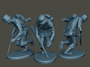 german soldiers ww2 bundle pack 1 3D Baskı Modeli