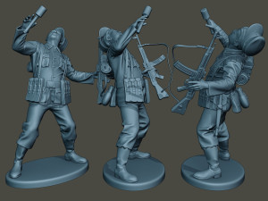 german soldiers ww2 bundle pack 1 3D Baskı Modeli