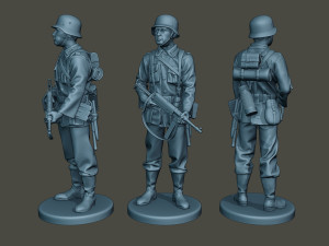 german soldiers ww2 bundle pack 1 3D Baskı Modeli