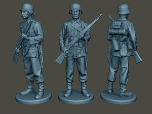 german soldiers ww2 bundle pack 1 3D Baskı Modeli