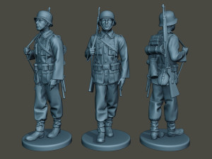 german soldiers ww2 bundle pack 1 3D Baskı Modeli