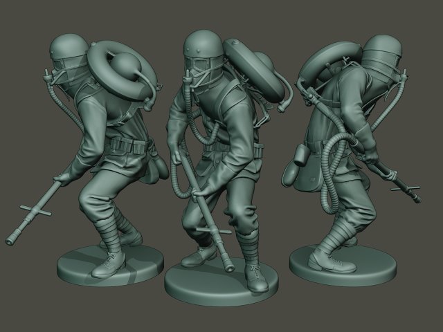 german soldier ww1 action2 g5 3D Baskı Modeli .c4d .max .obj .3ds .fbx .stl .blend 