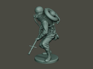 german soldier ww1 action2 g5 3D Baskı Modeli