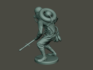 german soldier ww1 action2 g5 3D Baskı Modeli