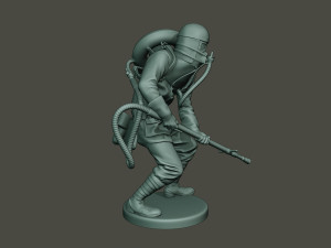 german soldier ww1 action2 g5 3D Baskı Modeli