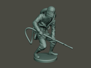 german soldier ww1 action2 g5 3D Baskı Modeli