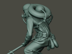 german soldier ww1 action2 g5 3D Baskı Modeli