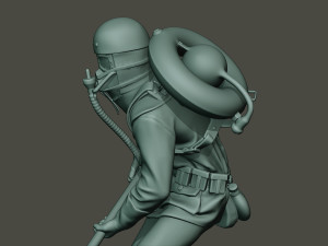 german soldier ww1 action2 g5 3D Baskı Modeli