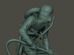 german soldier ww1 action2 g5 3D Baskı Modeli