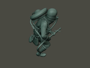 german soldier ww1 action2 g5 3D Baskı Modeli