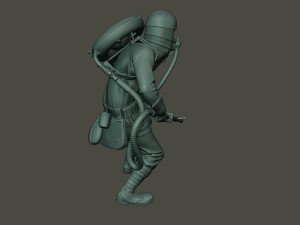 german soldier ww1 action2 g5 3D Baskı Modeli