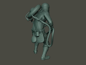 german soldier ww1 action2 g5 3D Baskı Modeli
