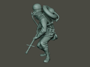 german soldier ww1 action2 g5 3D Baskı Modeli