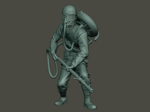 german soldier ww1 action2 g5 3D Baskı Modeli